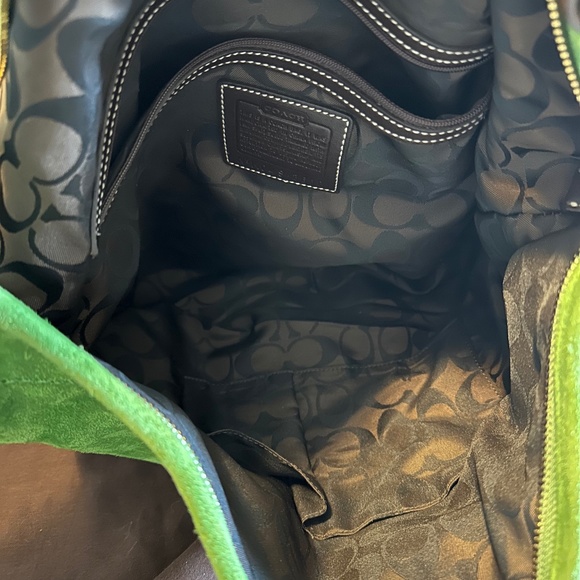 Coach Y2K Soho Medium Hobo 3656 Grass/Clover Green Suede Legacy Fob Bag Charm - Picture 4 of 4